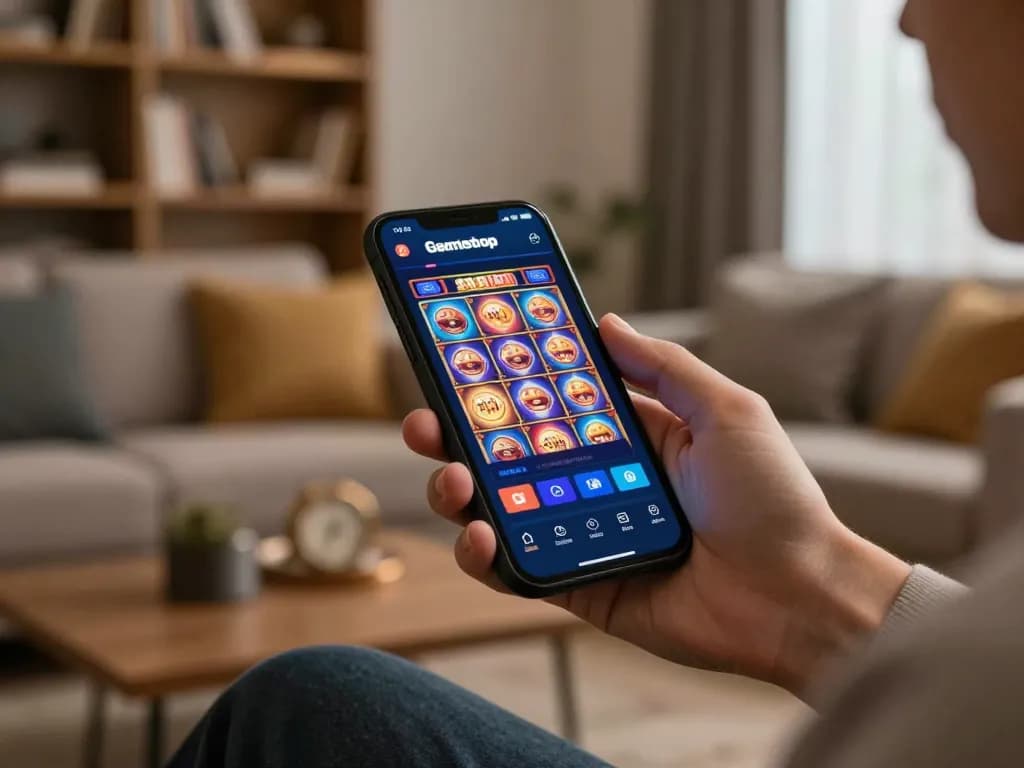 Experience winning gameplay at sites not on gamstop with a player using a casino app on a smartphone.