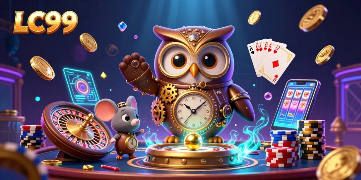 Experience the thrill of LC99 with a vibrant 3D casino scene featuring dynamic gameplay elements.