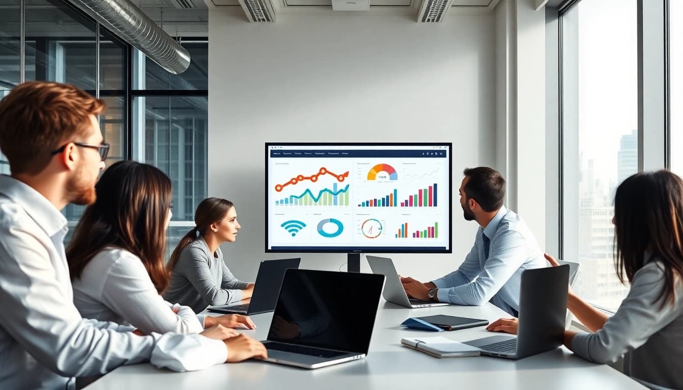 Strategie-Sitzung zu https://alvionz.de/ in modernem Büro mit dynamischem Austausch.