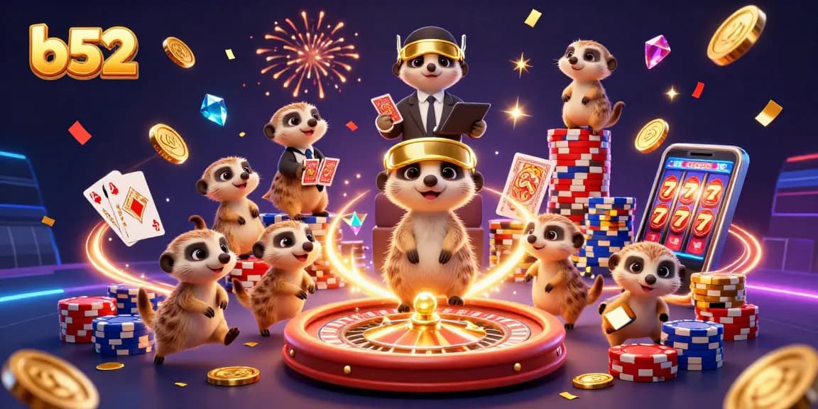 Experience thrilling gameplay like b52 in a lively casino setting with meerkats running the operation.