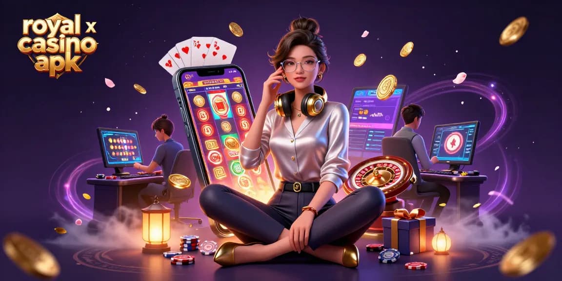 Experience thrilling gameplay with royal x casino apk, showcasing vibrant slot games and poker elements.