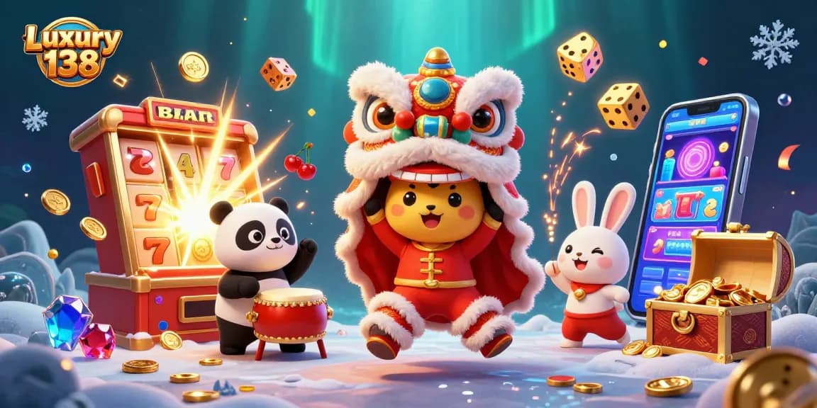 Experience thrilling gameplay at Luxury 138 with vibrant casino visuals and jackpot explosions.