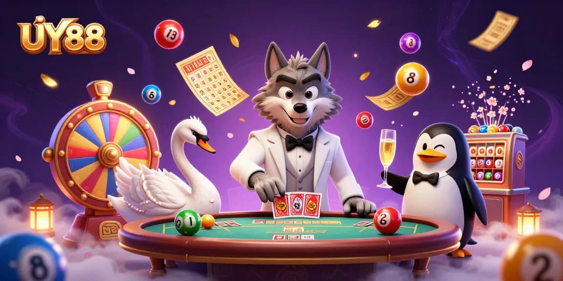 Experience exciting gameplay at UY88 with whimsical characters and vibrant casino elements.