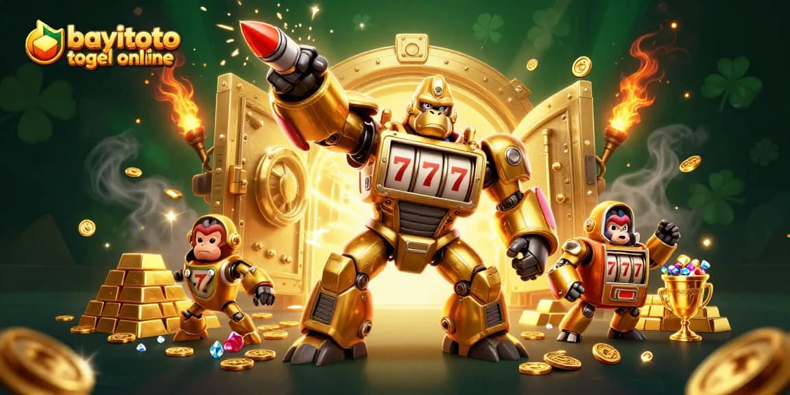Experience the thrill with bayitoto togel online as the golden gorilla mech unleashes treasure!