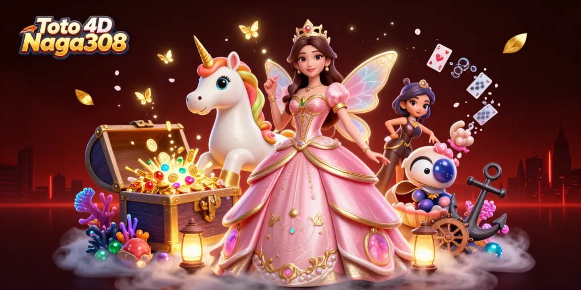 Engage with Toto 4D Naga308 in a vibrant, enchanting casino-themed world full of treasures and action.
