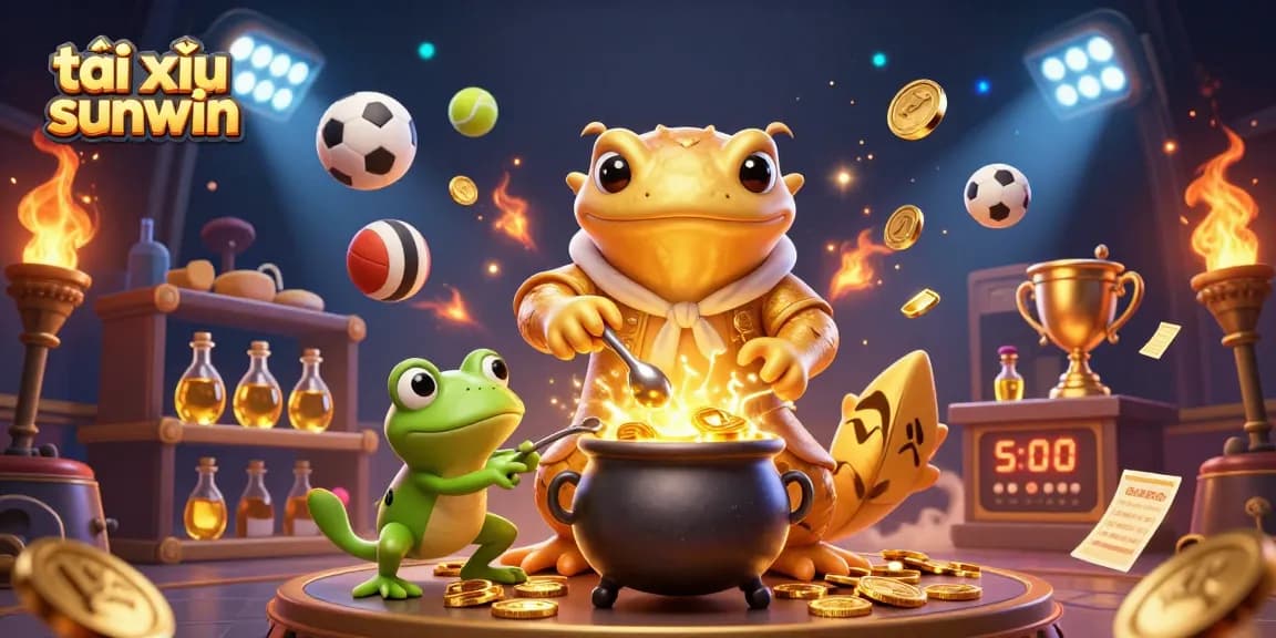 Engage in tài xỉu sunwin with a golden salamander transmuting coins in an energetic casino scene.