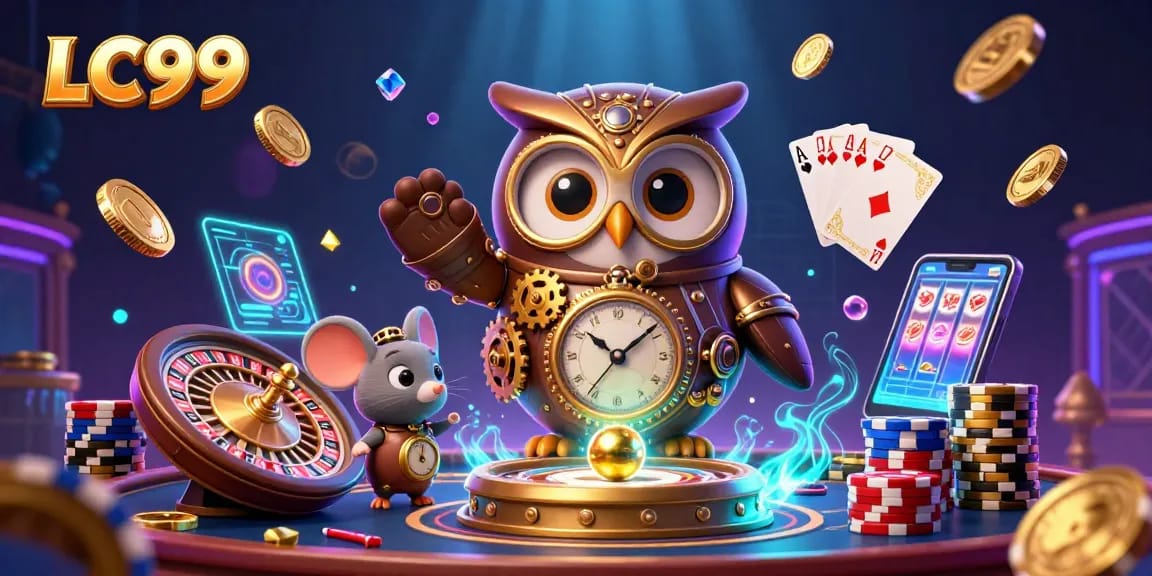 Experience the thrill of LC99 with a vibrant 3D casino scene featuring dynamic gameplay elements.