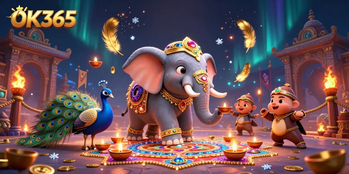 Experience thrilling gameplay at OK365 featuring vibrant casino elements in a dynamic scene.