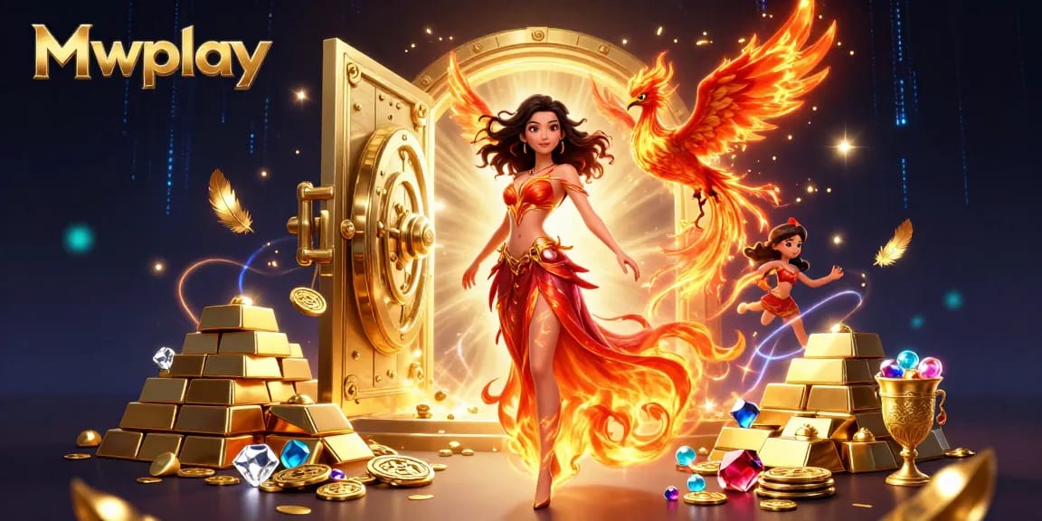 Experience the excitement of Mwplay Casino with a stunning 3D illustration showcasing vibrant elements of gaming.