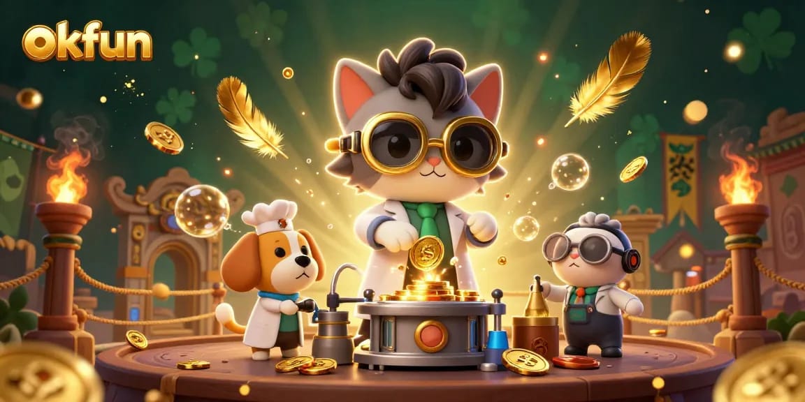 Bet on okfun's immersive casino experience with dynamic gold coin replication and vivid game elements.