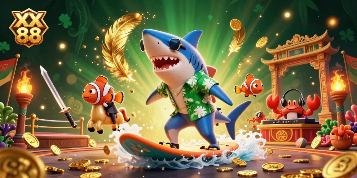 Engage with the exhilarating world of casino adventures at XX 88 through a vibrant 3D illustration.