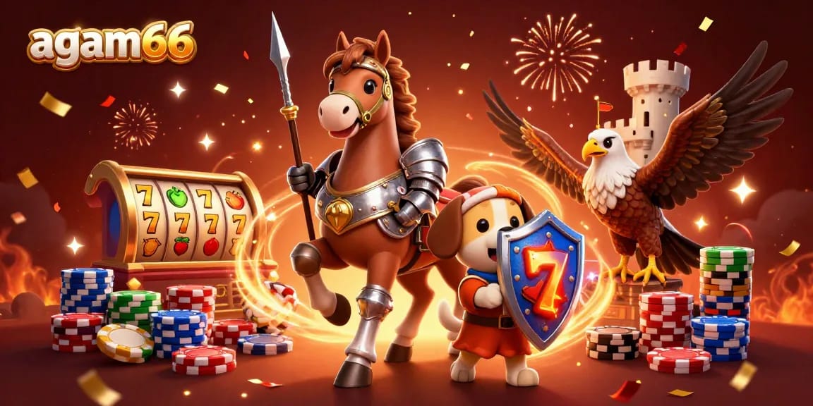 Spin the reels at agam66 for thrilling jackpots and vibrant casino action with cartoon characters.