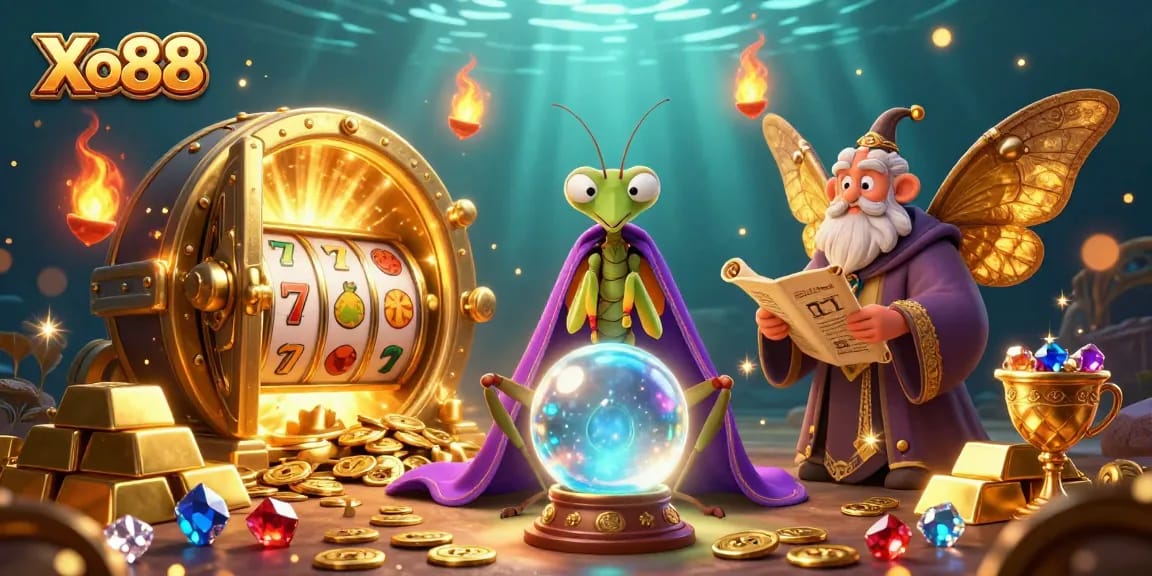 Xo88 offers an enchanting casino experience with mystical characters among abundant slot elements.