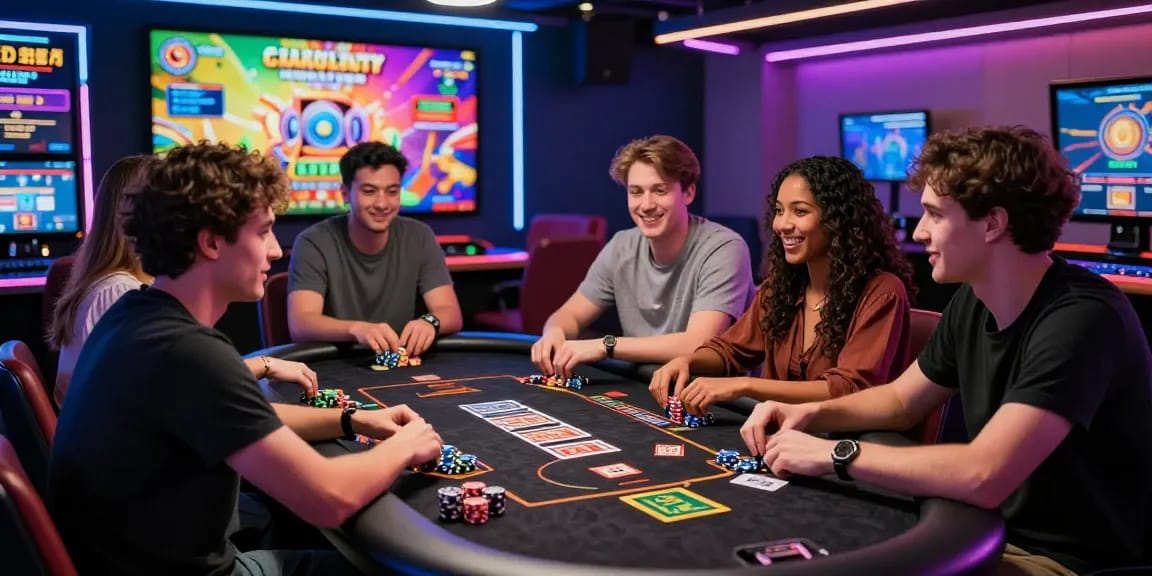 Exciting KO66 casino scene featuring friends playing live dealer games.