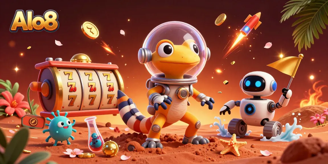 Alo8 captivates players with animated elements highlighting a casino scene on Mars.