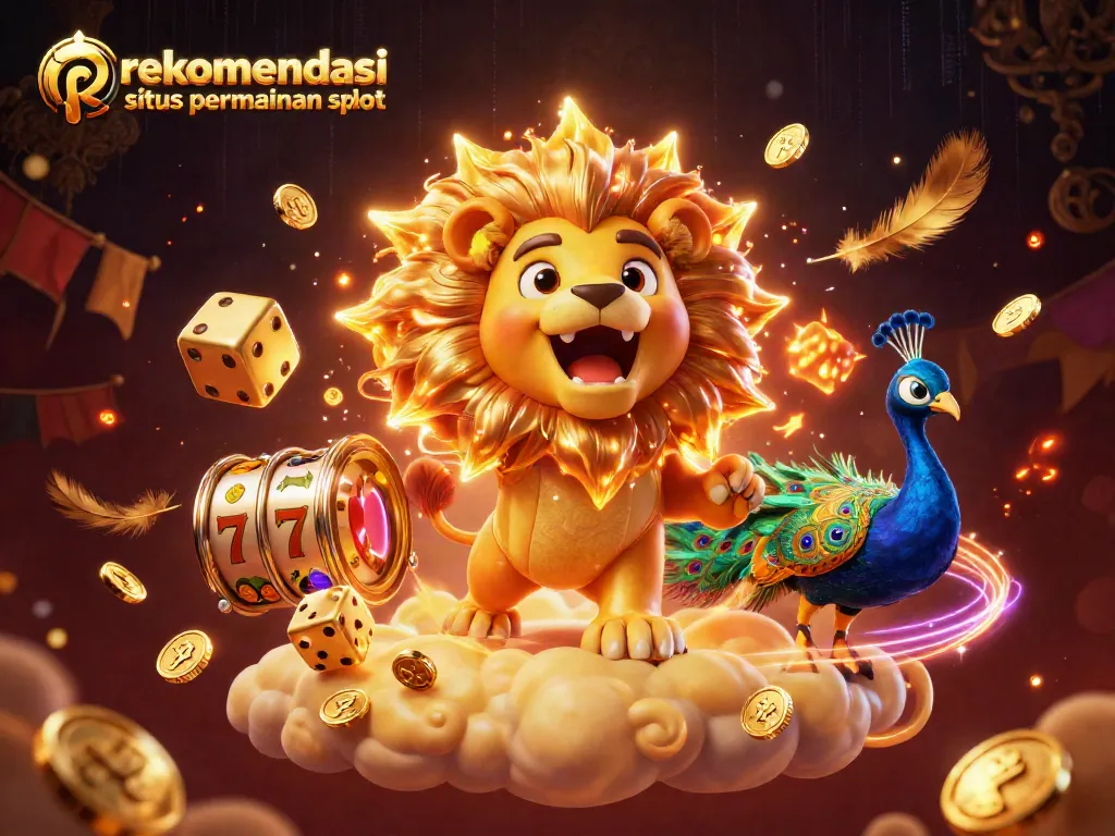 Gambar ilustrasi 3D yang memperlihatkan rekomendasi situs permainan slot dengan karakter kasino yang menarik.