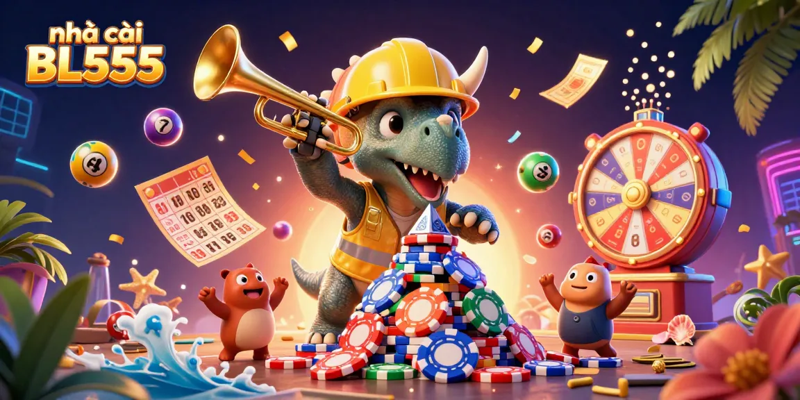 Play exciting games at nhà cái BL555 as a colorful celebration of lottery balls and rich casino atmosphere.
