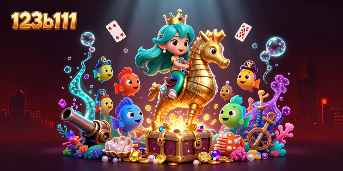 Experience the exciting adventures of 123b111 with vibrant underwater scenes featuring casino-themed elements.
