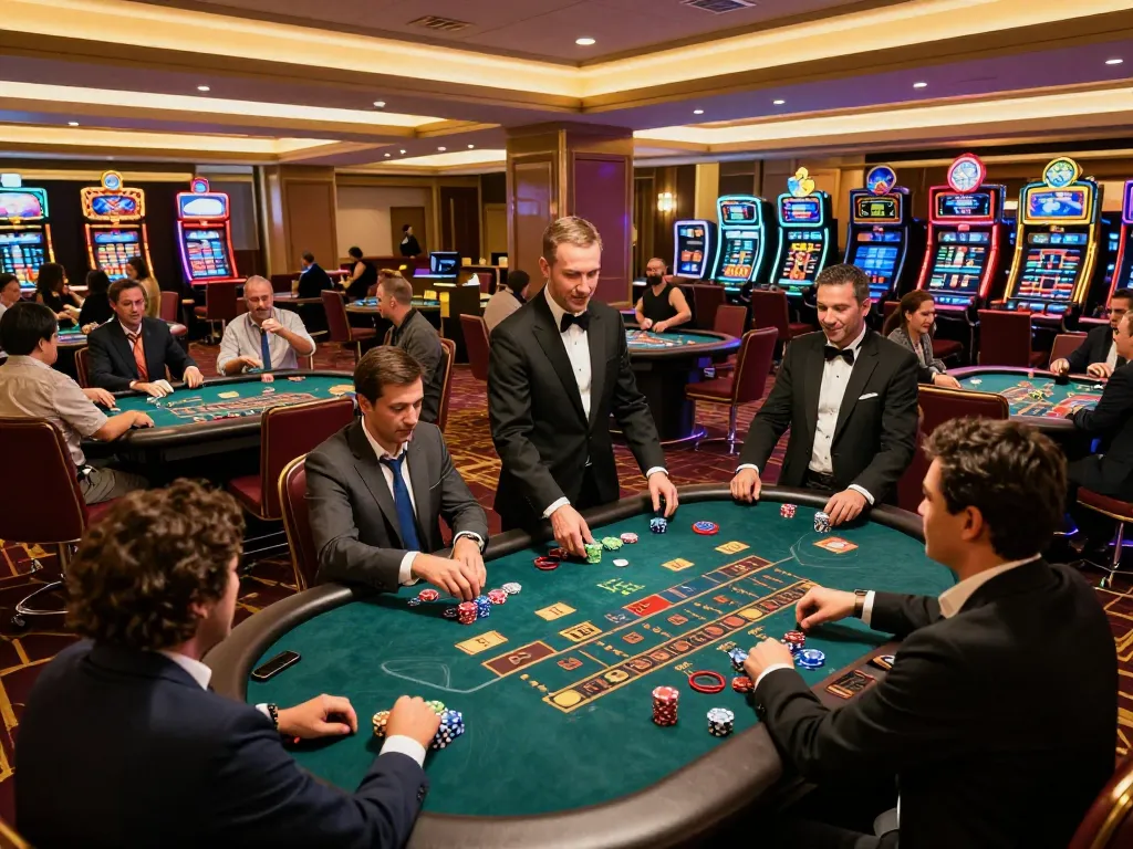 Engaged players enjoying tables at Trang chủ MM88 casino, showcasing exciting gameplay and a vibrant atmosphere.