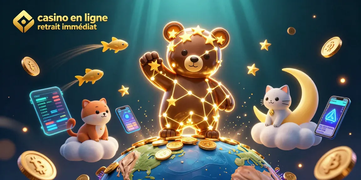 Obtenez vos gains rapidement avec le casino en ligne retrait immédiat, illustré par un ours constellation modèle.