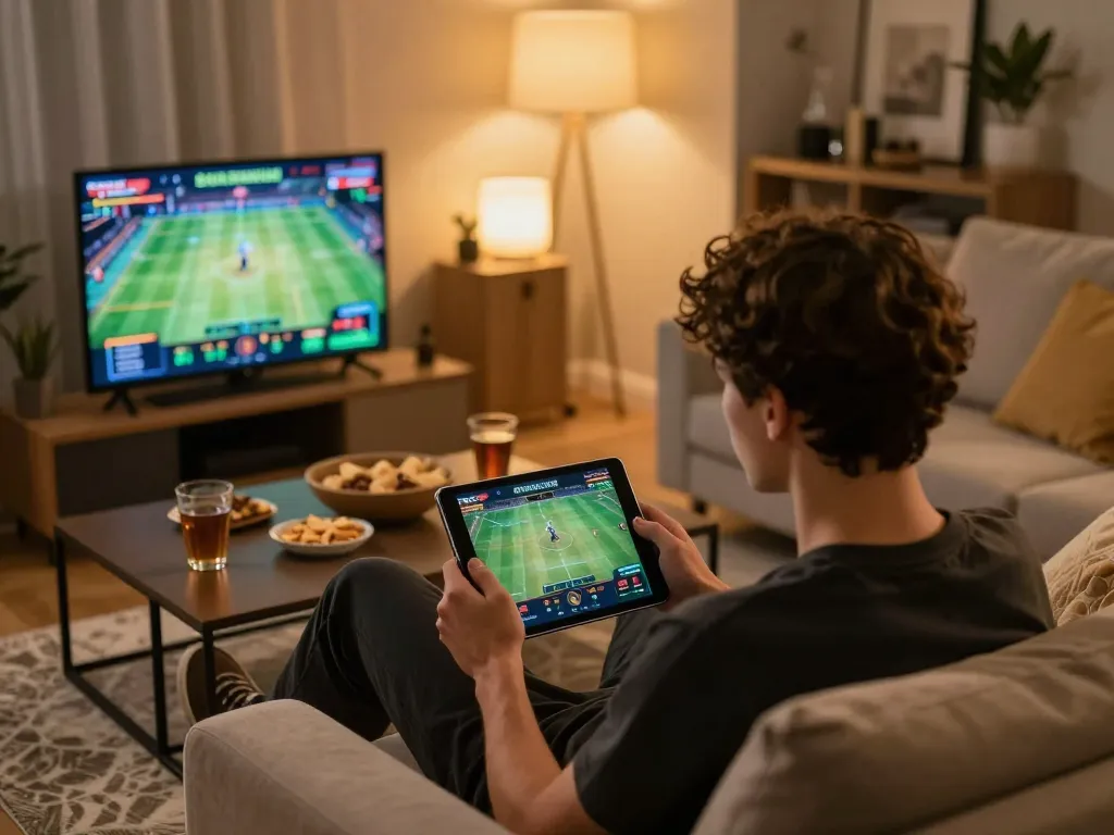 Engaging in sports betting on tablet with live odds displayed during an MM88 online gaming session