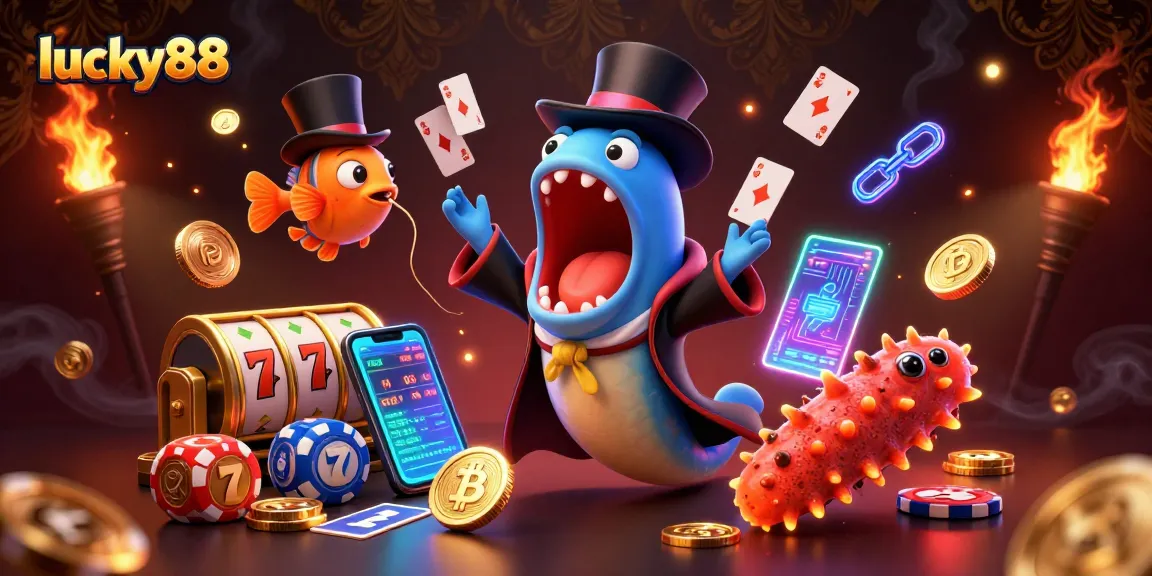 Spin and win with lucky88 in this vibrant, engaging casino scene featuring thrilling characters and dynamic elements.