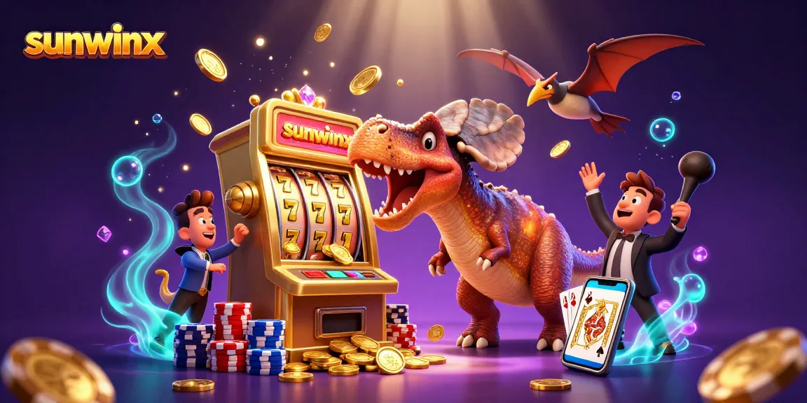 Experience the excitement of sunwinx as a pachycephalosaurus hits the jackpot at a golden slot machine.