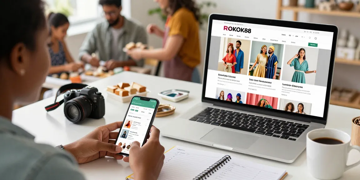 Customers exploring ROKOK88 products online, showcasing support for local businesses and vibrant community engagement.