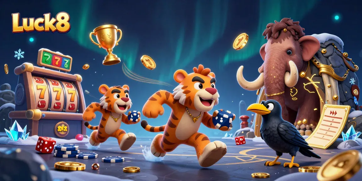 Play at Luck8 and enjoy a lively prehistoric casino environment filled with vivid game elements.