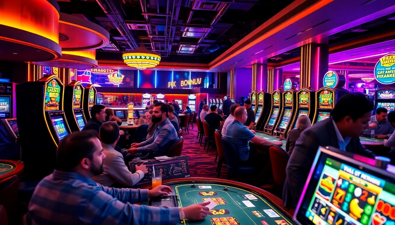 Experience the excitement of Non Uk Casino 2025 with vibrant gaming scenes and engaging players.