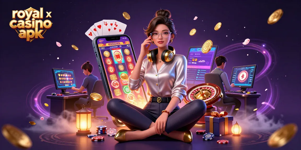 Experience thrilling gameplay with royal x casino apk, showcasing vibrant slot games and poker elements.