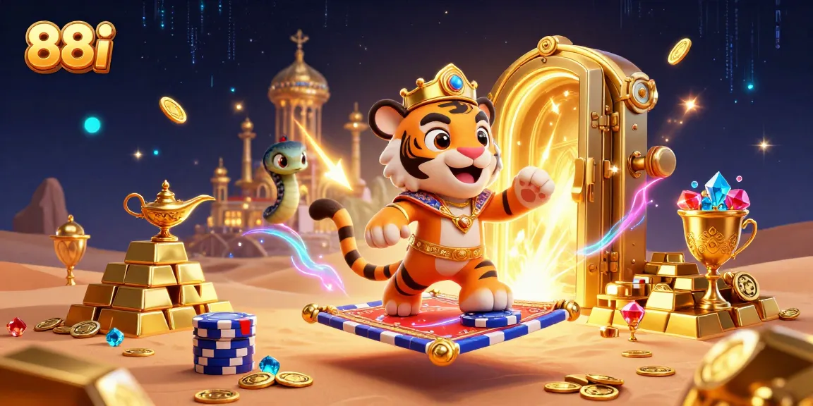 Experience 88i's magical casino adventure with a vibrant sultan and treasures!