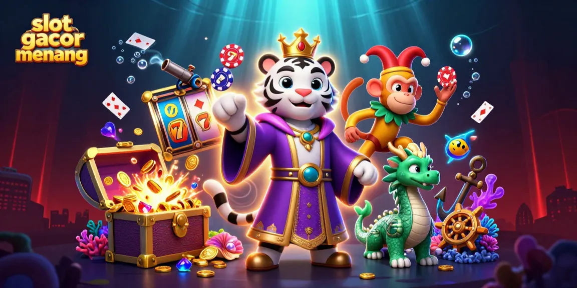 Experience the thrill of slot gacor gampang menang with this vibrant 3D illustration featuring dynamic casino elements.