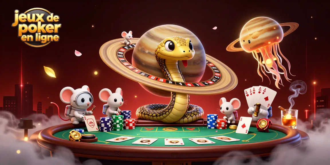 Jouer à des jeux de poker en ligne avec tension, jetons colorés et ambiance de casino