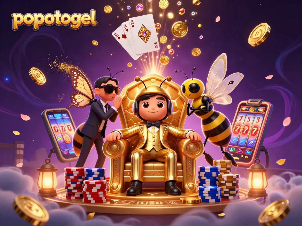 Menangkan permainan popotogel dengan bumblebee bos mafia dan karakter menarik lainnya di ilustrasi kasino.