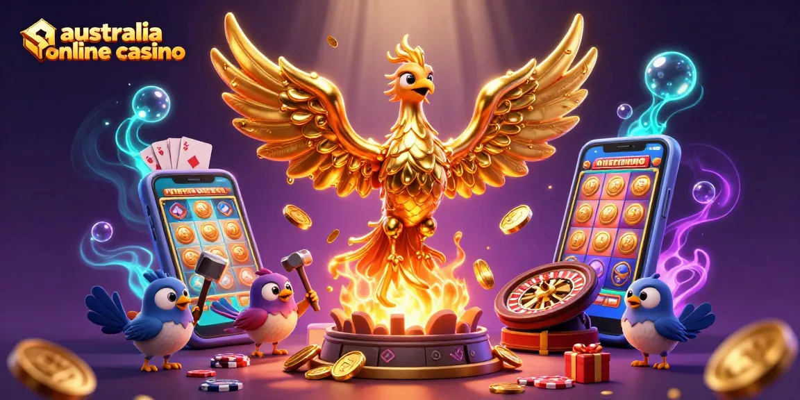 Experience excitement at an australia online casino with a golden phoenix and dynamic game elements