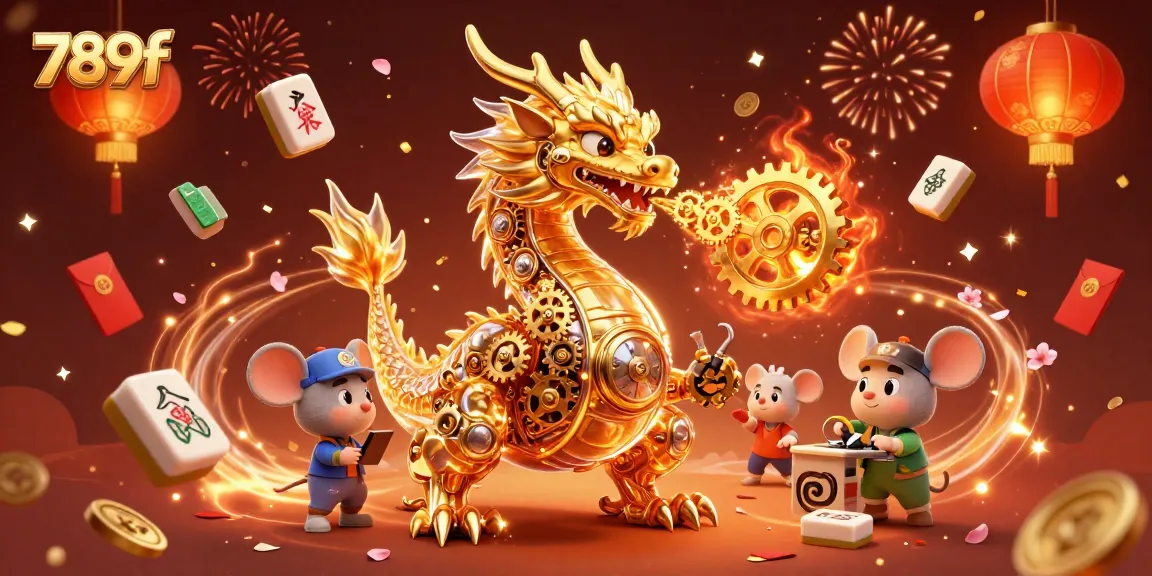 Experience the excitement of 789f with a vibrant 3D casino scene showcasing golden dragon mechanics and dynamic game elements.
