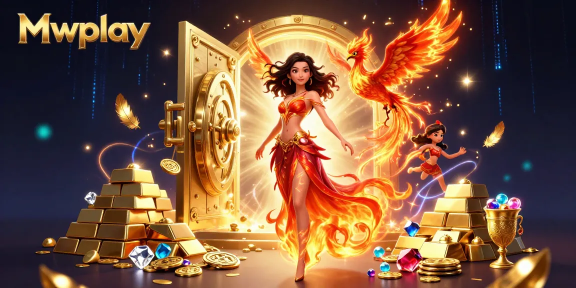 Experience the excitement of Mwplay Casino with a stunning 3D illustration showcasing vibrant elements of gaming.