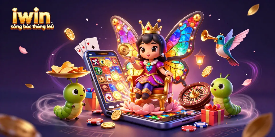 Play iwin sòng bạc thượng lưu with the enchanting butterfly queen and captivating casino games.