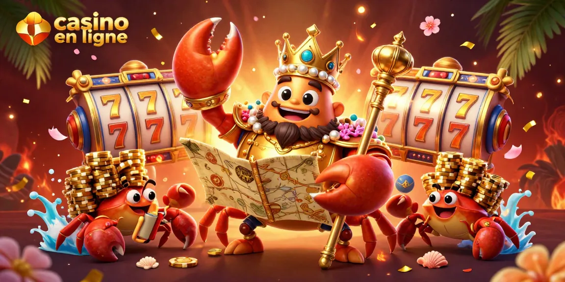 Jouez au casino en ligne avec le crabe doré et ses richesses étincelantes.