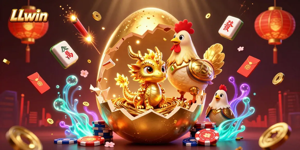 Experience thrilling gaming adventures at LLwin with golden dragon and poker chips in a vibrant casino scene.