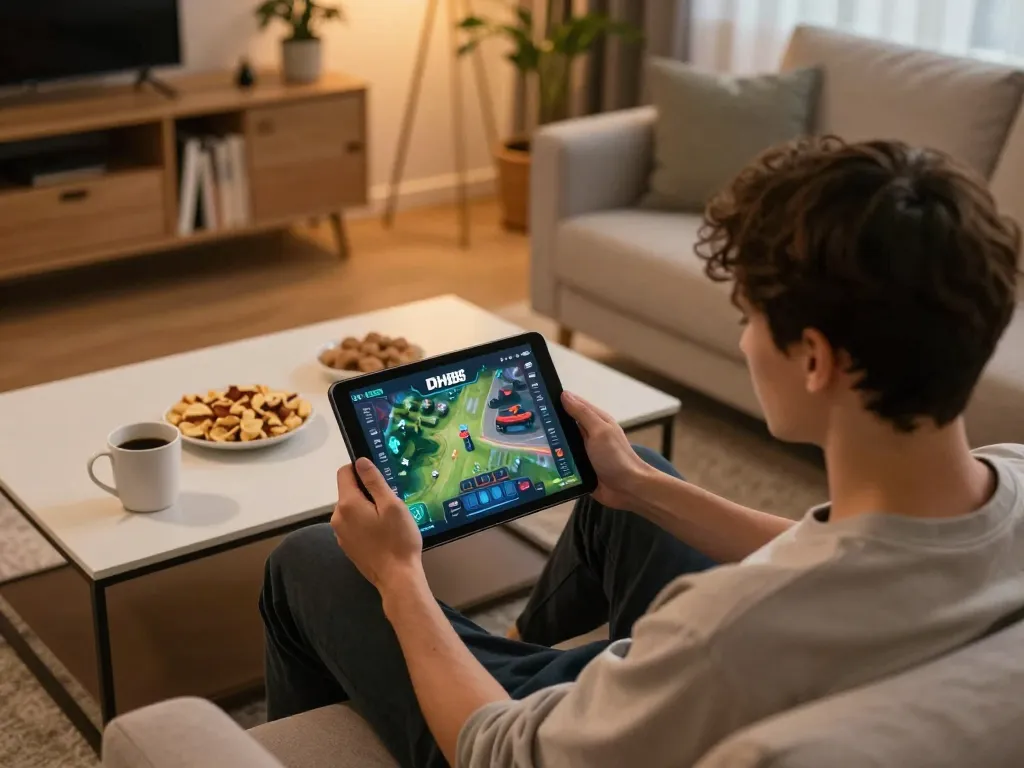 Thrilling online gaming at home on trang chu dh88 with tablet showing casino interface