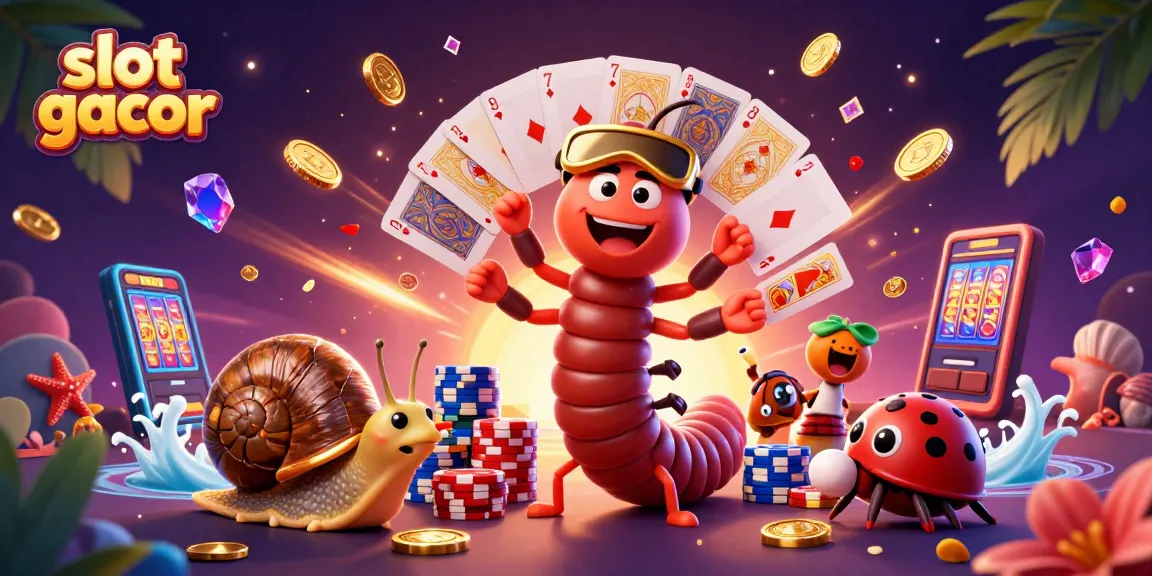 Experience the excitement of slot gacor with a dynamic 3D scene featuring vibrant characters and casino elements.