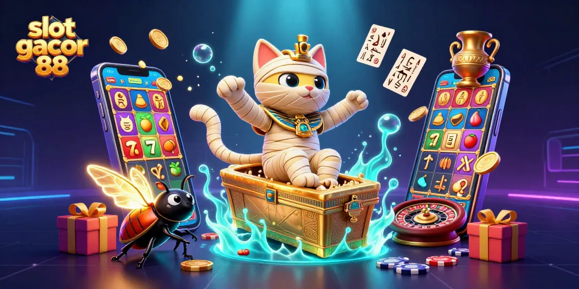 Engage with slot gacor 88 through vibrant gaming elements highlighted by a 3D illustration bursting with excitement.