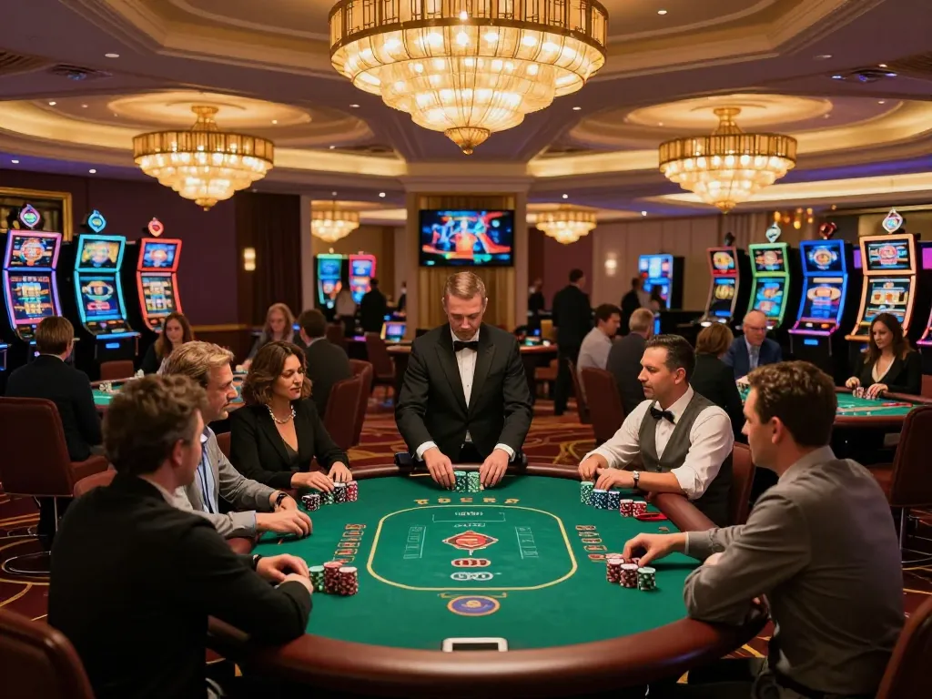 Players engaging at poker tables in the stylish 678vip casino atmosphere.