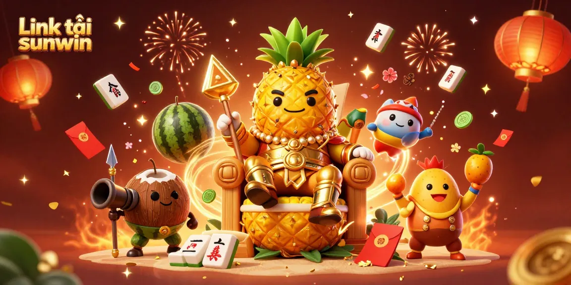 Engage with the exciting Link tải sunwin as the golden pineapple king leads a festive casino celebration.