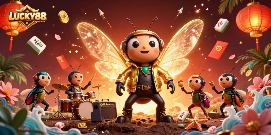 Experience the excitement of LUCKY88 with vibrant casino characters and gambling elements.