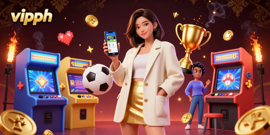 Engage in vipph sports betting excitement with a friendly Asian woman showing the app.