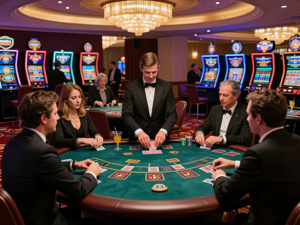 Players strategizing their next move at a blackjack table in gamebaidoithuong8 casino