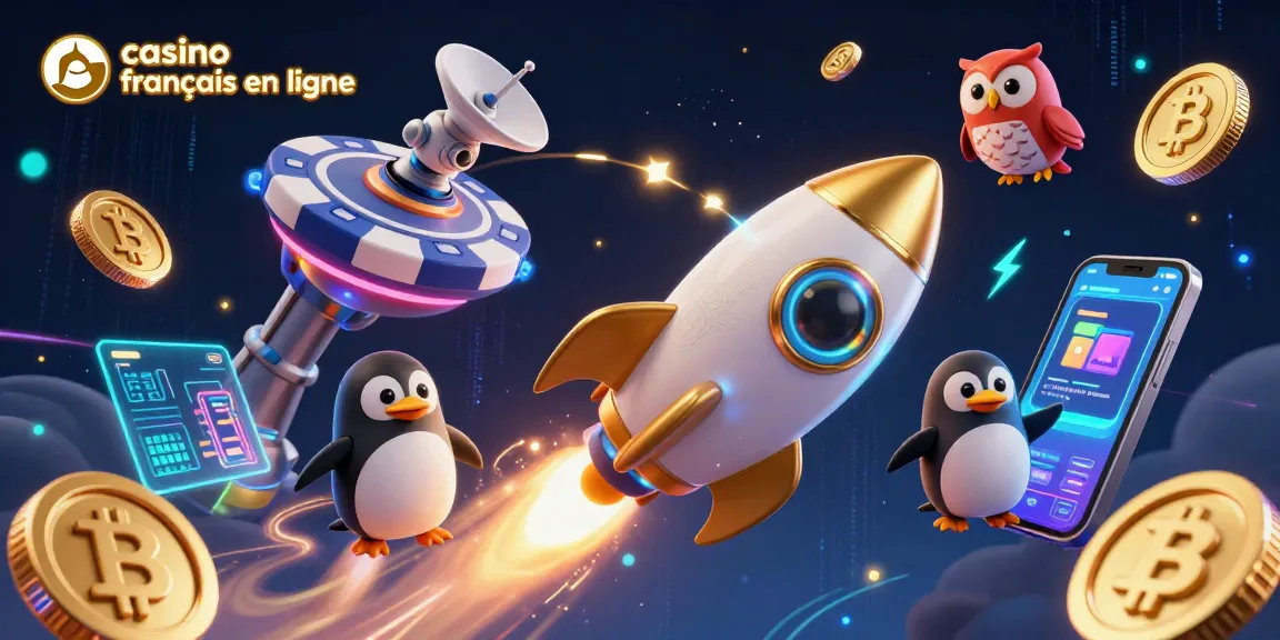 Profitez de l'expérience de jeu au casino français en ligne avec des personnages animés et des éléments de crypto-monnaie.